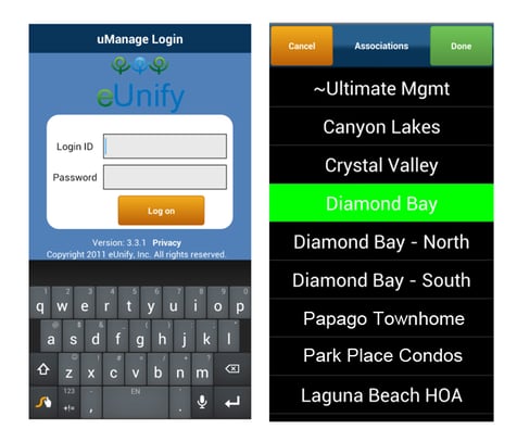 Step 1 - uManage mobile app